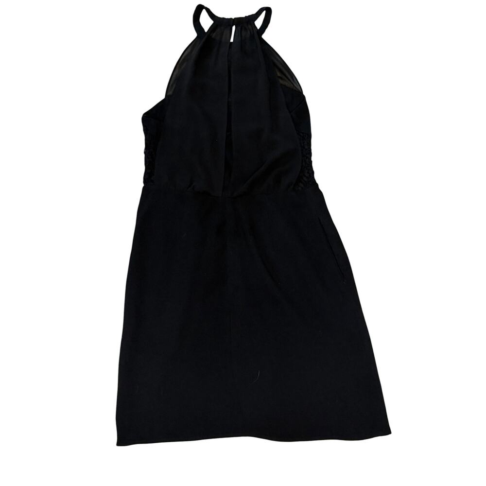 Greylin Black Halter Cocktail Dress | Mesh Yoke | Lace Waist | NWT | Size M - Picture 8 of 12
